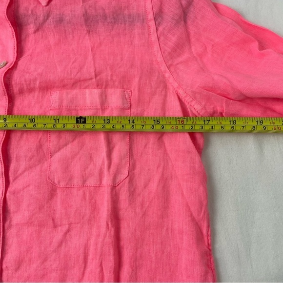 Lilly Pulitzer Pink Linen Button-Down Shirt | Women’s XXS Long Sleeve Top NWT - Picture 3 of 7